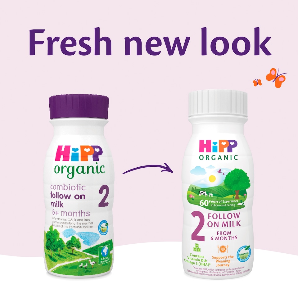 image 1 of Hipp Organic 2 Follow On Baby Milk Ready To Feed Bottle 6 Month Plus 200Ml