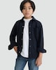 image 1 of F&F Boys Cotton Blend Button Up Shirt Jacket in Navy
