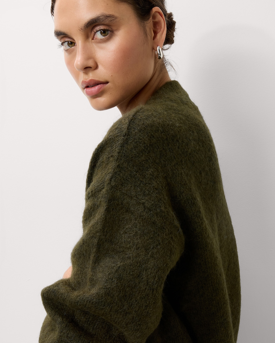 image 1 of F&F Edge to Edge Cardigan in Olive