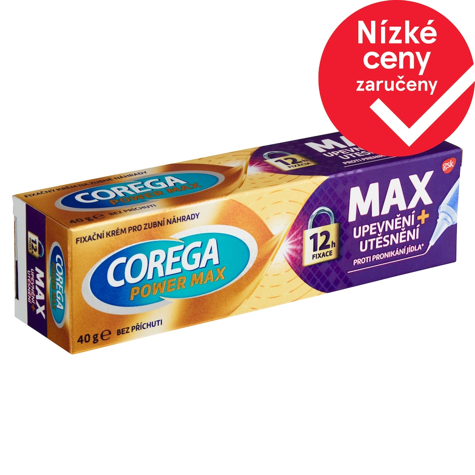 Obrázek 1 pro produkt Corega Fixační krém Max Upevnění + Utěsnění pro pevnou fixaci zubní náhrady, 40g