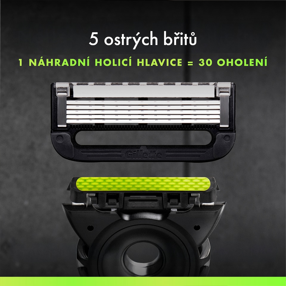 Obrázek 1 pro produkt GilletteLabs Holicí Strojek S Exfoliačním Páskem, 1 Rukojeť, 1 Holicí Hlavice, 1 Nástěnný Držáček