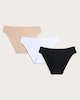 image 4 of F&F 3-Pack High Leg Bonded Bikini Knickers in Multi Black White