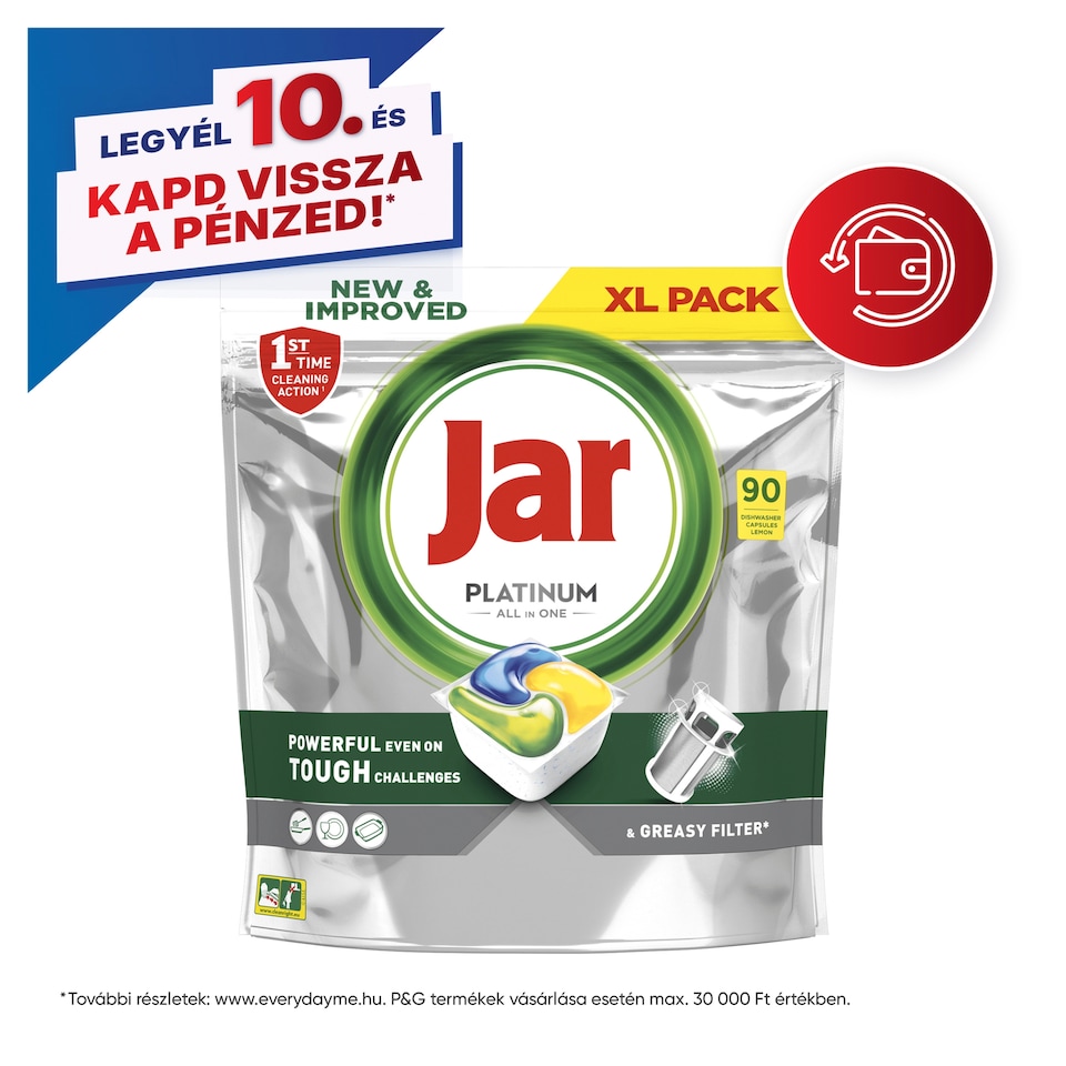 Jar Platinum Lemon All In One Mosogatókapszula, 90 db