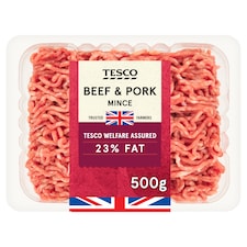 Tesco Beef & Pork Mince 23% Fat 500g