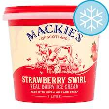 Mackie's Strawberry Swirl Dairy Ice Cream 1L