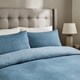image 2 of Silentnight Love Sleep Blue Herringbone Duvet Set Double