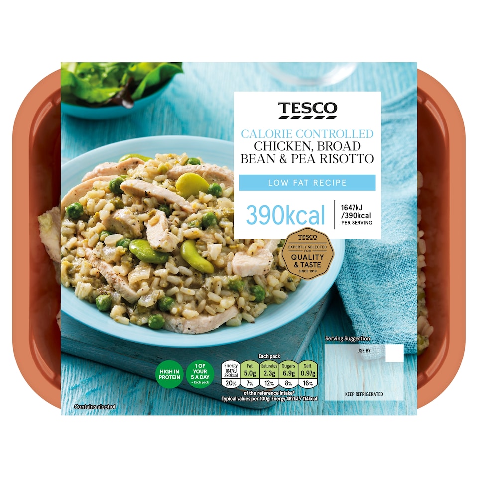 Tesco Calorie Controlled Chicken , Broad Bean & Pea Risotto 380G