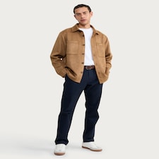 F&F Faux Suede Button-Up Shirt in Mink