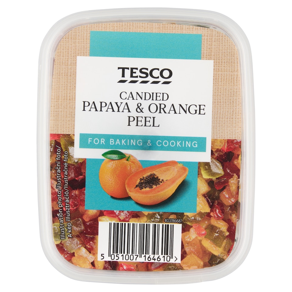 Tesco Směs kandované papáje a pomerančové kůry 100g