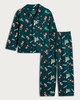 image 4 of F&F Boys Pure Cotton Santa Print Shirt and Trousers Pyjamas in Green