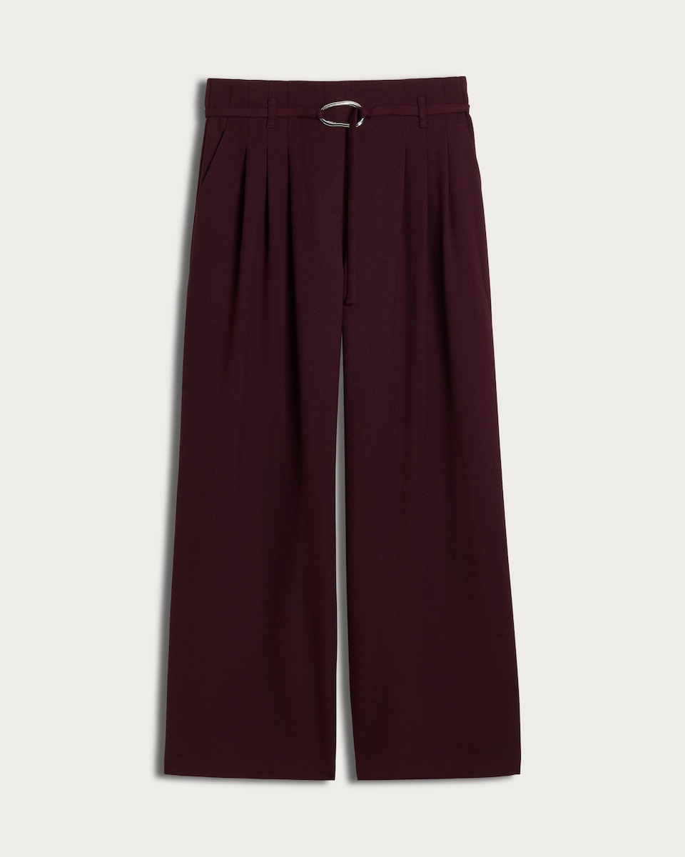 image 1 of F&F Wide Leg Belted Trousers in Purple