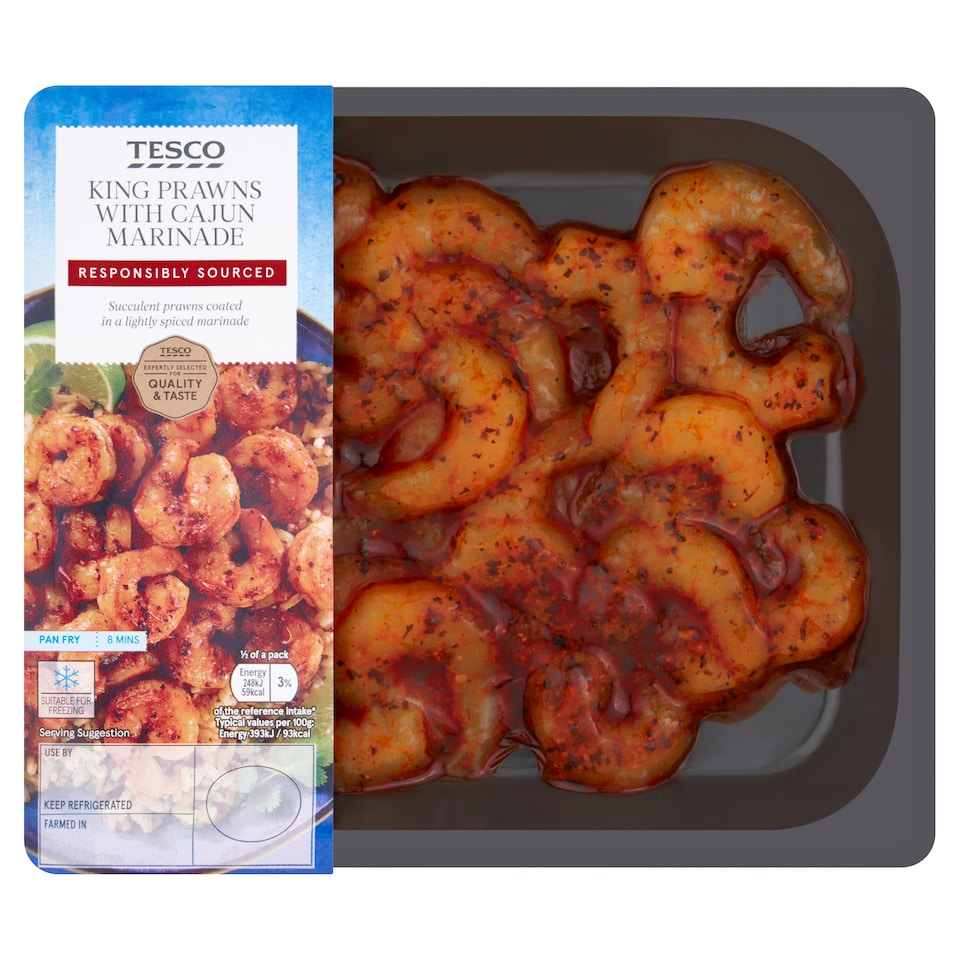 Tesco King Prawns with Cajun Marinade 165g