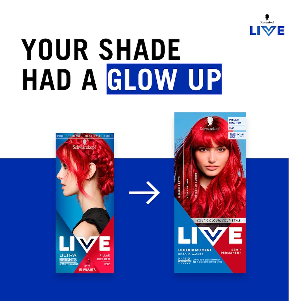 image 1 of Schwarzkopf LIVE Colour Moment 092 Pillar Box Red Semi-Permanent Hair Dye