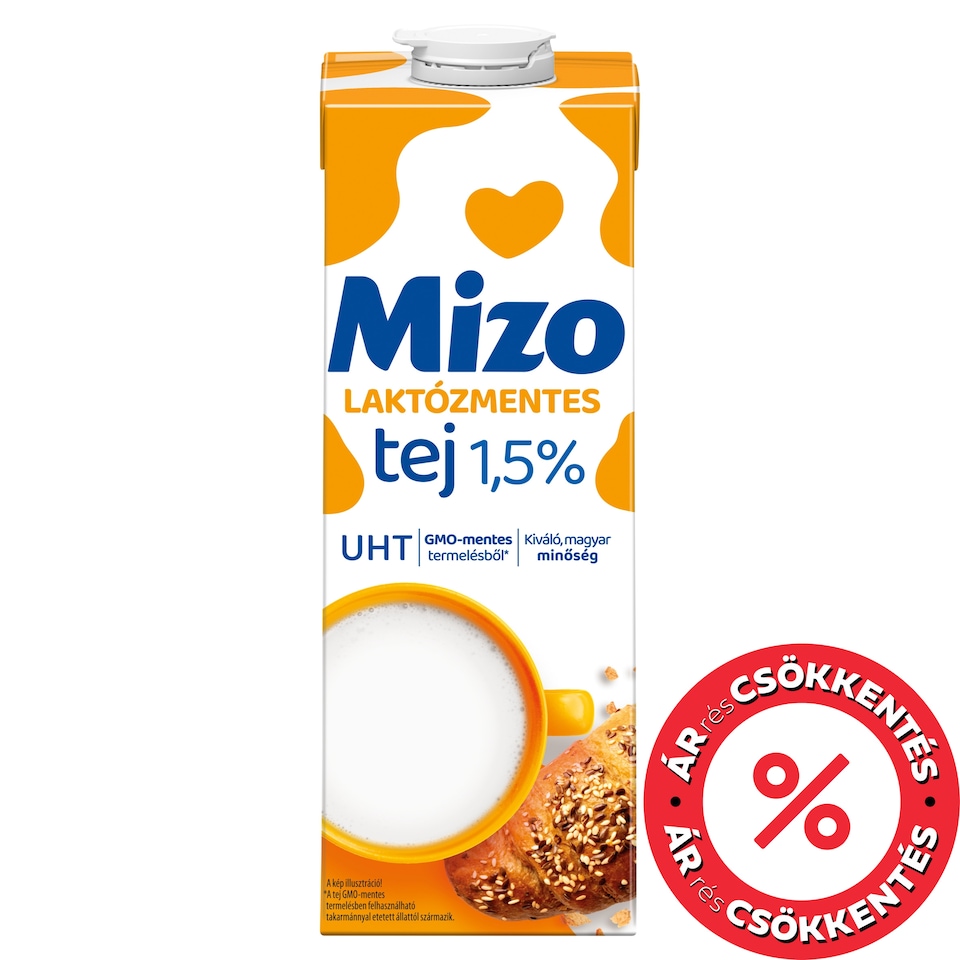 Mizo UHT Low-Fat, Lactose-Free Milk 1,5% 1 l