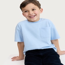 F&F Boys Pure Cotton Pocket Front Short Sleeved T-Shirt in Blue