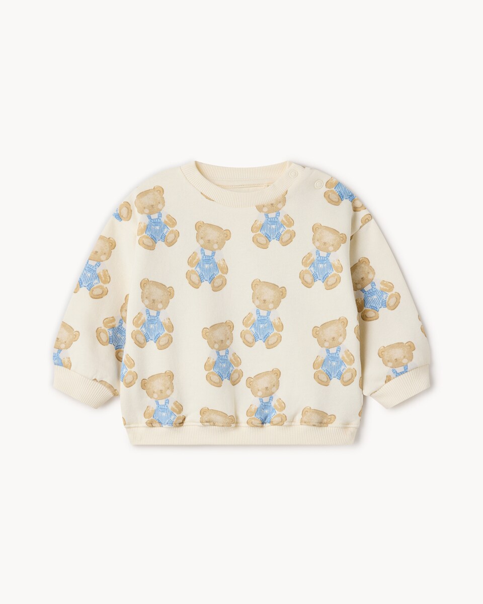 image 1 of F&F Baby 2-Pack Cotton Rich Sweatshirts in Neutral