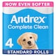 image 1 of Andrex Complete Clean Toilet Tissue Standard Rolls 4 Rolls