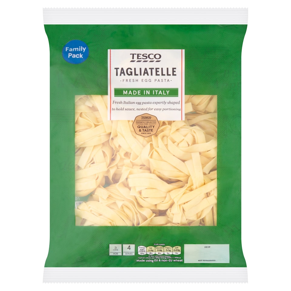 Tesco Fresh Tagliatelle Nests 500G Tesco Groceries