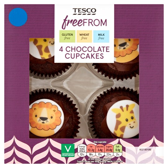 Tesco Free From 4 Chocolate Cupcakes Tesco Groceries