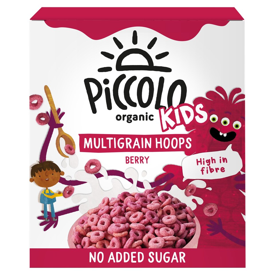 Piccolo Organic Berry Multigrain Hoops Kids 300G Tesco Groceries