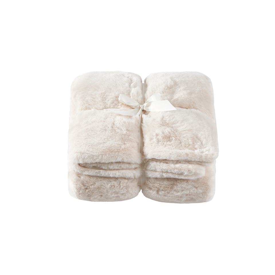 F&F Home Cream Faux Fur Throw 