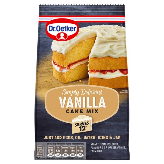 Dr Oetker Vanilla Cake Mix 420G Tesco Groceries