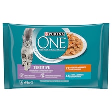 Purina ONE Sensitive Pouches for Cats Chicken, Tuna in Juice 4 x 85g