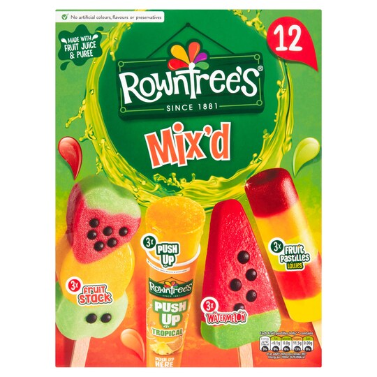Rowntree's Mix'd Ice Lollies 12 Pack 864Ml Tesco Groceries