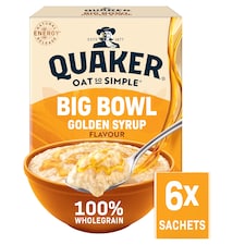 Quaker Big Bowl Golden Syrup Porridge Sachets 6x49.6g