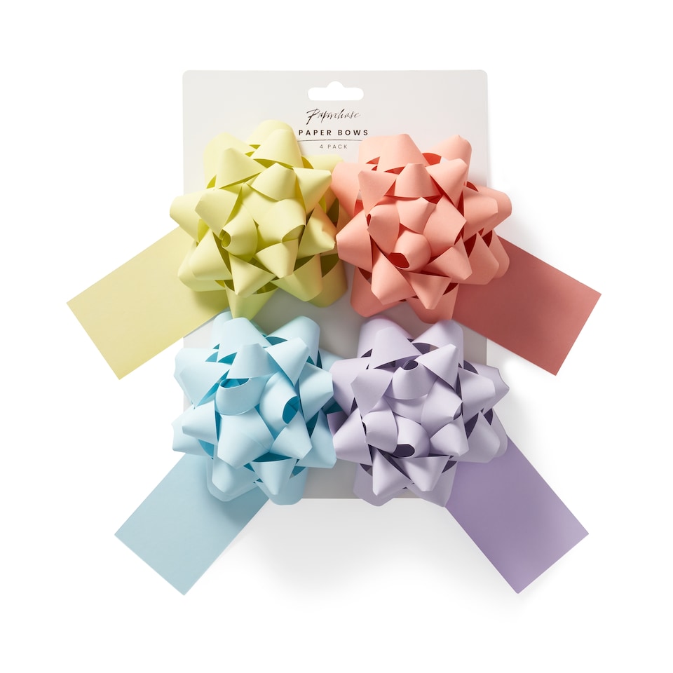 image 1 of Paperchase Ombre 4 Pack Paper Bows & Gift Tags