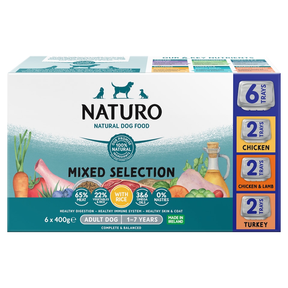image 1 of Naturo Adult Variety Dog Food Tray 6X400g