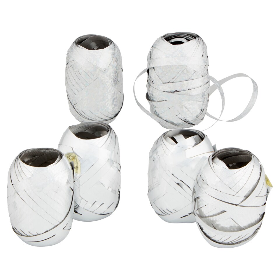 Tesco 6 Pack Silver Curling Ribbon