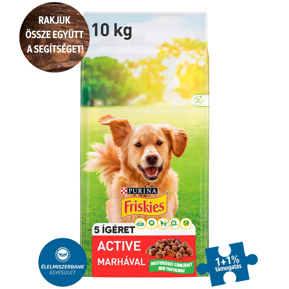 Purina Friskies Active marhával száraz kutyaeledel 10 kg