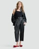 image 2 of F&F Polyamide Square Neck Sleeveless Top in Black