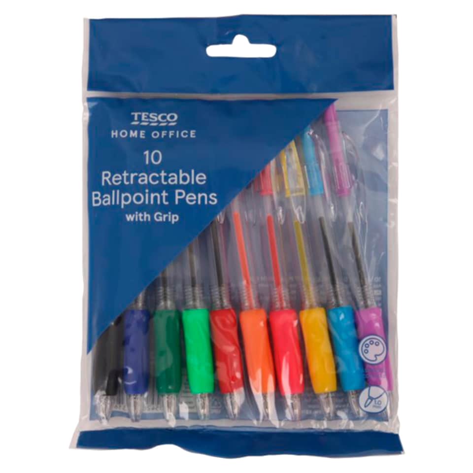 Tesco Home Office Kuličková pera duhová 10 ks