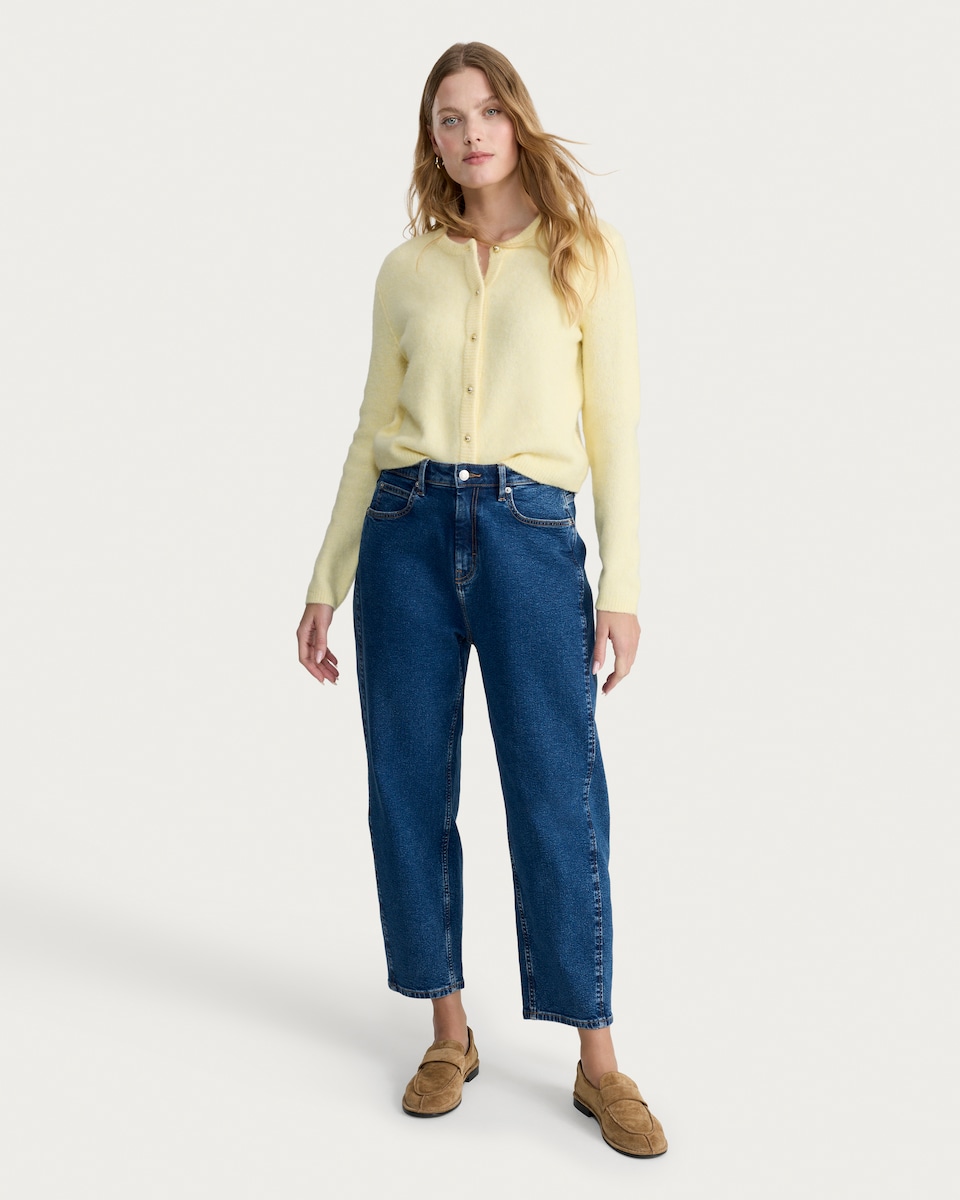 image 1 of F&F Knitted Button Front Cardigan in Yellow