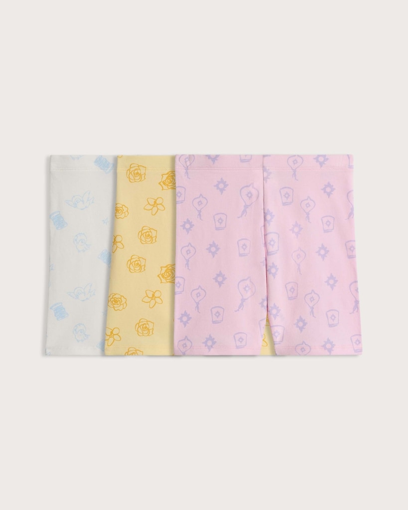 Disney Princess 3-Pack Cotton Rich Cycling Shorts in Multi