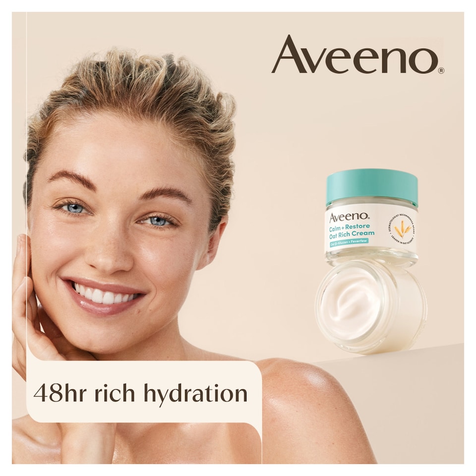 image 1 of Aveeno Face Calm + Restore Oat Rich Cream 50ml