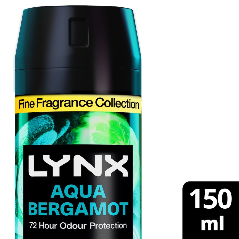 image 1 of Lynx Aqua Bergamot 72h Fine Fragrance Deodorant Bodyspray for Men 150ml