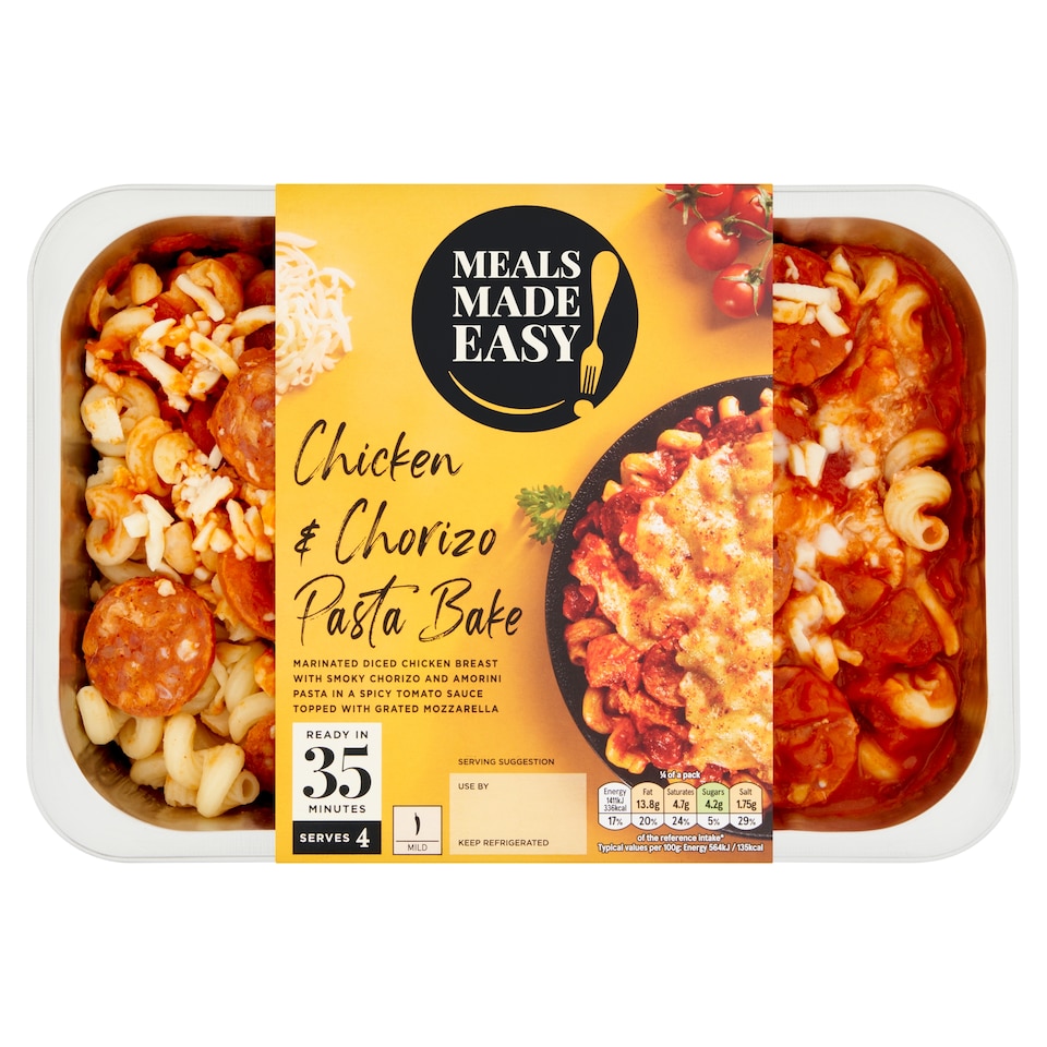 Tesco Meals Made Easy Chicken And Chorizo Pasta Bake 1Kg