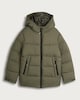 image 4 of F&F Boys Shower Resistant Hooded Puffer Jacket in Khaki
