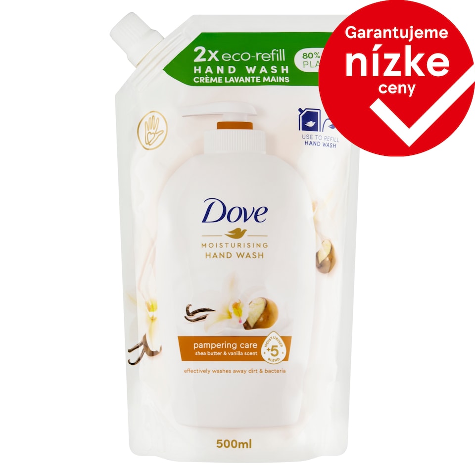 obrázok 1 z Dove Pampering Bambucké maslo a vanilka Tekuté mydlo náhradná náplň 500 ml