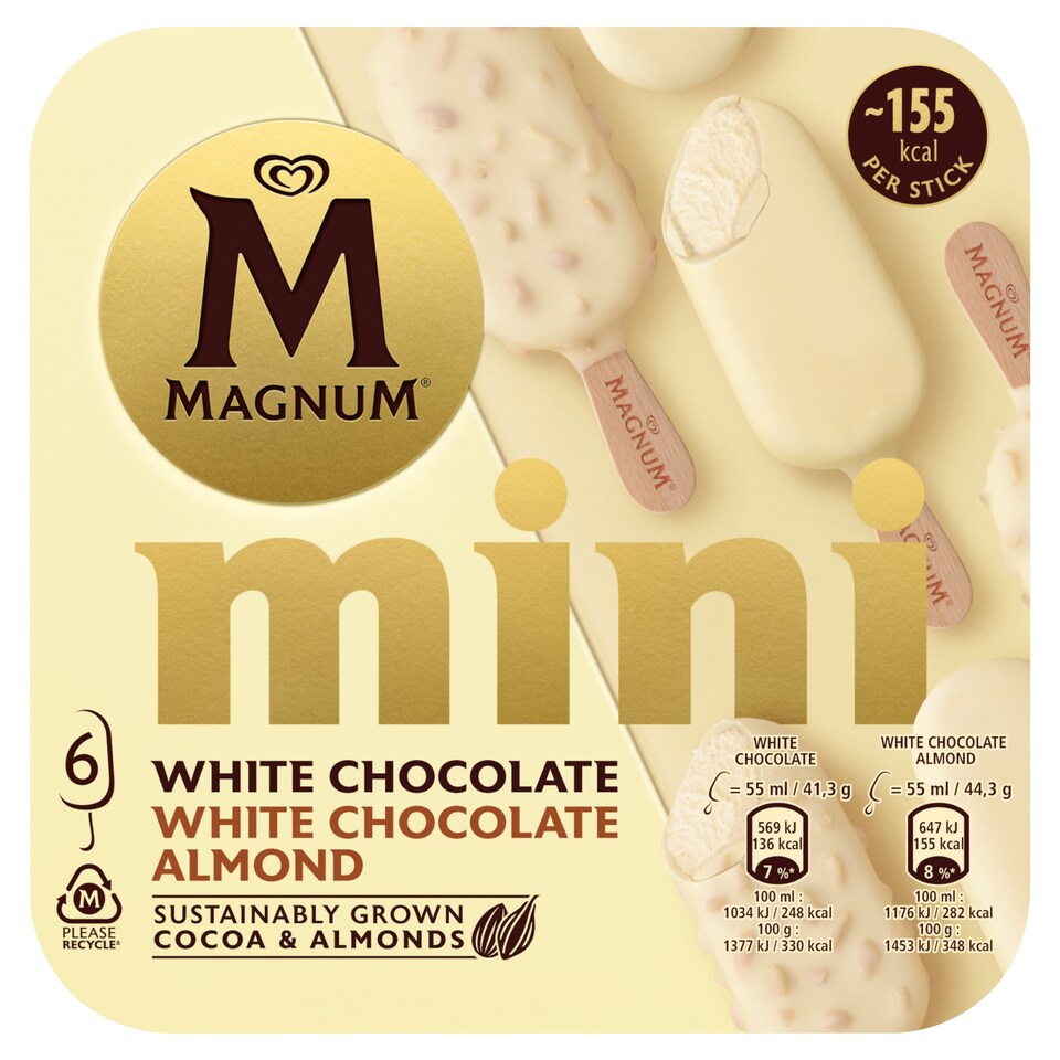 MAGNUM Mini Multipack Jégkrém Fehér Mix 6 x 55 ml