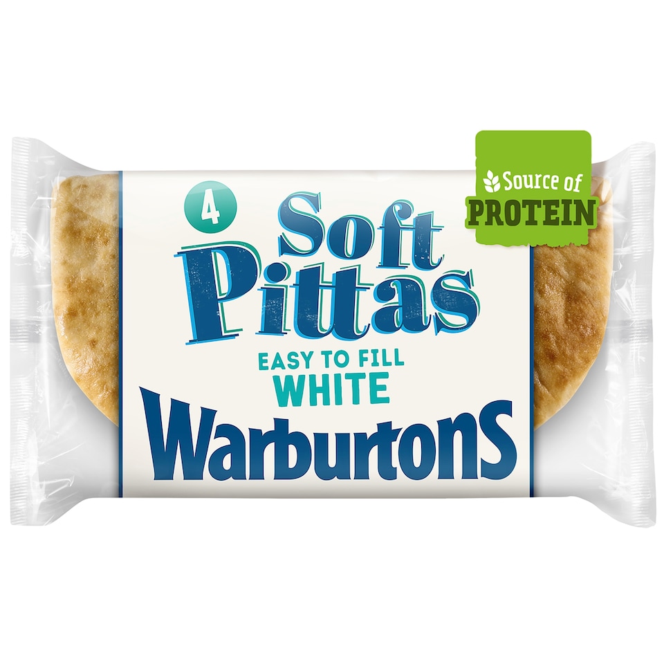 image 1 of Warburtons Soft White Pitta Breads 4 Pack