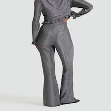 OH ME OH MY Polyamide Metallic Flared Co-ord Trousers in Grey