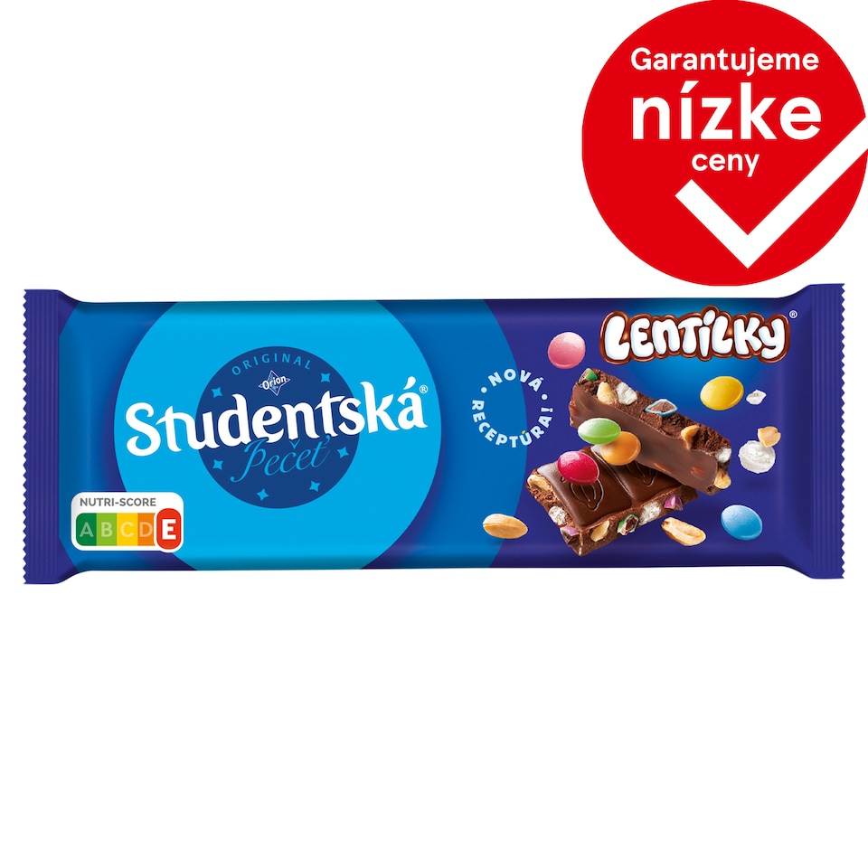 ORION Študentská pečať Mliečna čokoláda a Lentilky s arašidmi a želé 90 g