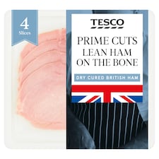 Tesco Prime Cuts Lean Ham On The Bone 125G