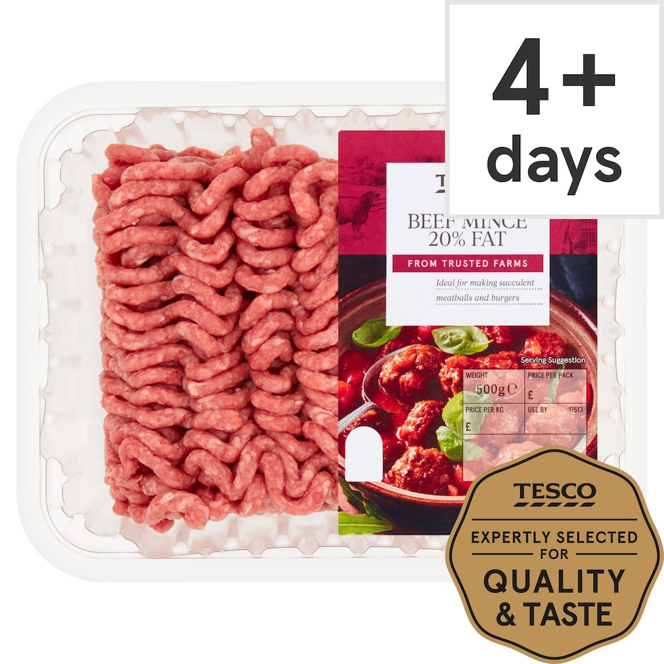 Tesco Beef Mince 20% Fat 500g