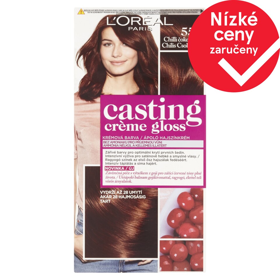 L'Oréal Paris Casting Creme Gloss semipermanentní barva na vlasy 554 chilli čokoláda,48 +72 +60 ml