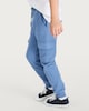 image 1 of F&F Boys Cotton Rich Cuffed Drawstring Cargo Joggers in Blue
